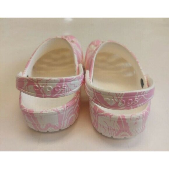 CROCS Classic Duke Print Clog Kids Size C12 Lightweight Slip On Shoes Kids Pink - Picture 6 of 8